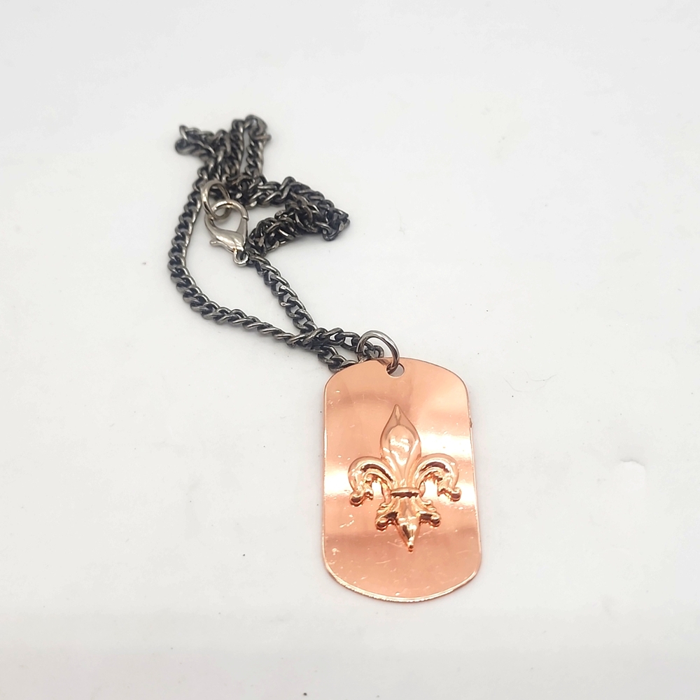 Rolse Gold VINTAGE FLEUR DOG TAG